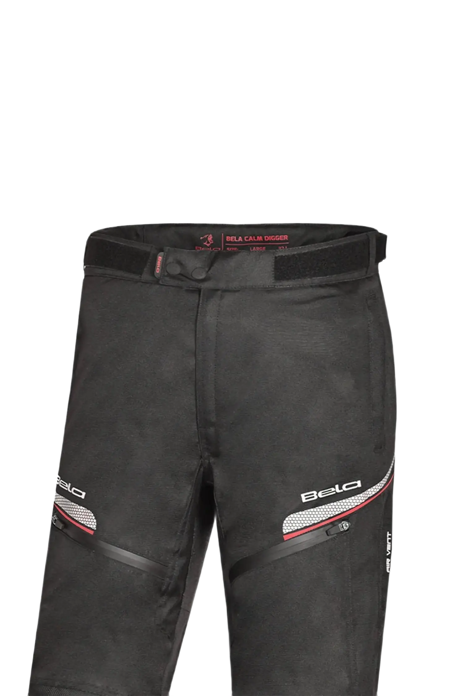 BELA - Pantaloni Calm Digger 30L in tessuto nero/rosso 