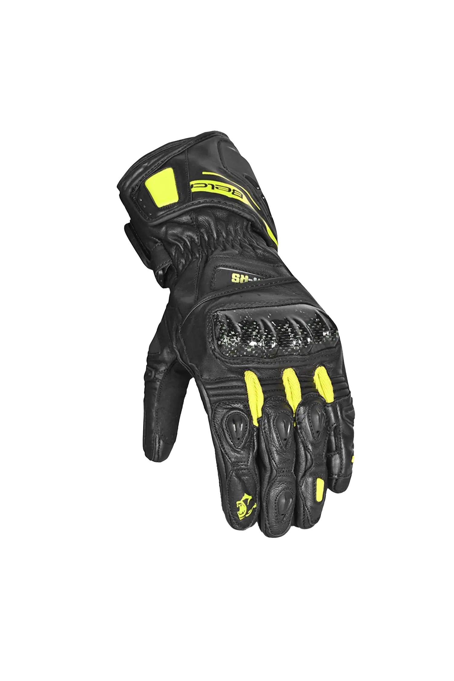 BELA Venom RS Guanti da corsa da Donna- Neri / Giallo Fluorescente 