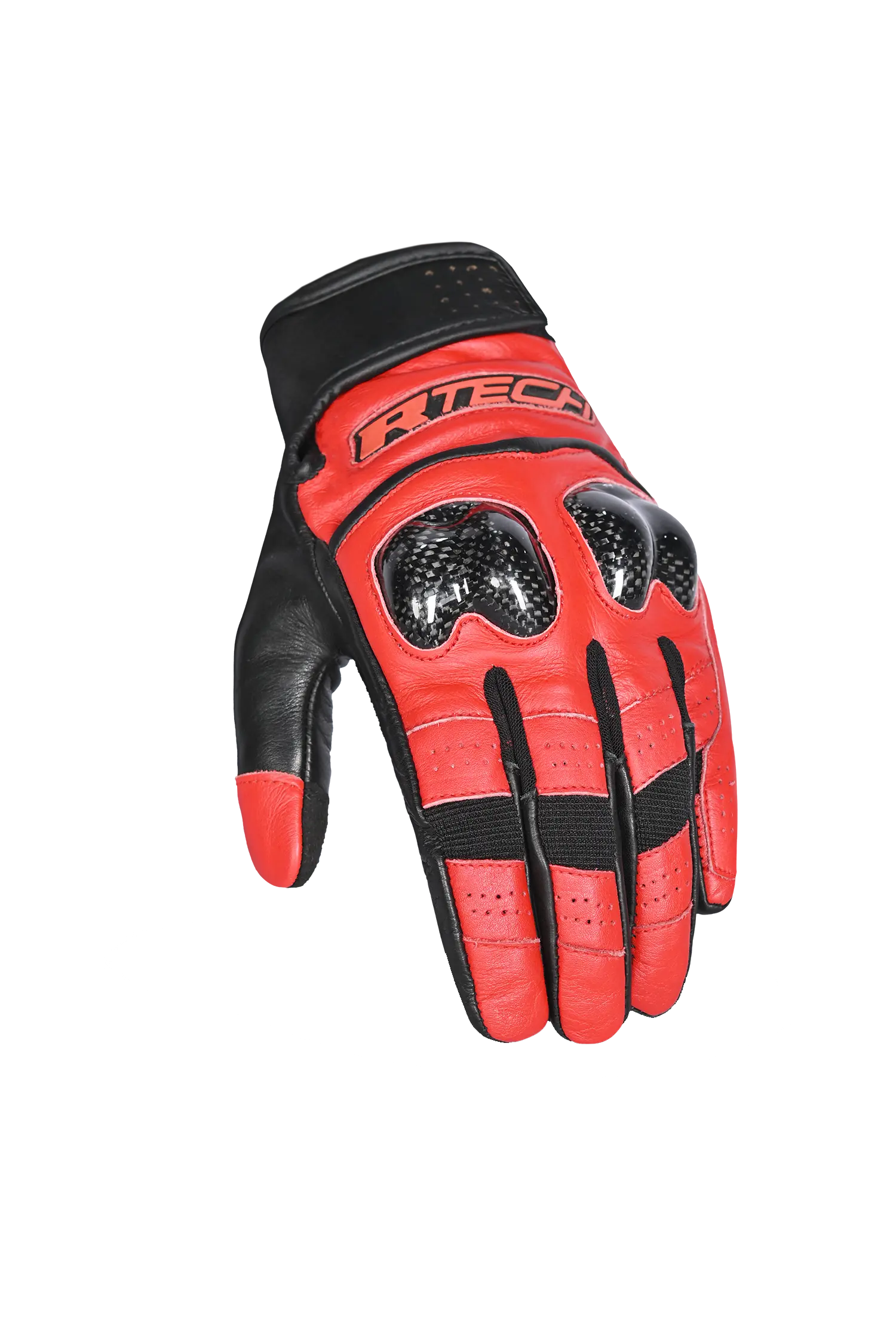 R-Tech Falcon Guanti Per Moto Nero Rosso 