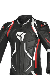 R-Tech Defender GP Tuta Moto In Pelle Racing Intera  Nero/Blanco/Rosso 