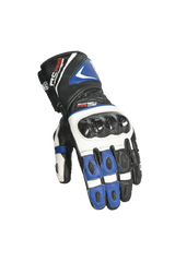 Bela Rocket Long  Guanto da Motociclista Nero/Blue/Bianco 