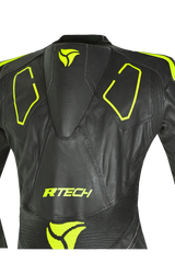 R-Tech rising star Kangaroo Mix Tuta Moto Pelle Racing Intera Nero/Giallo 
