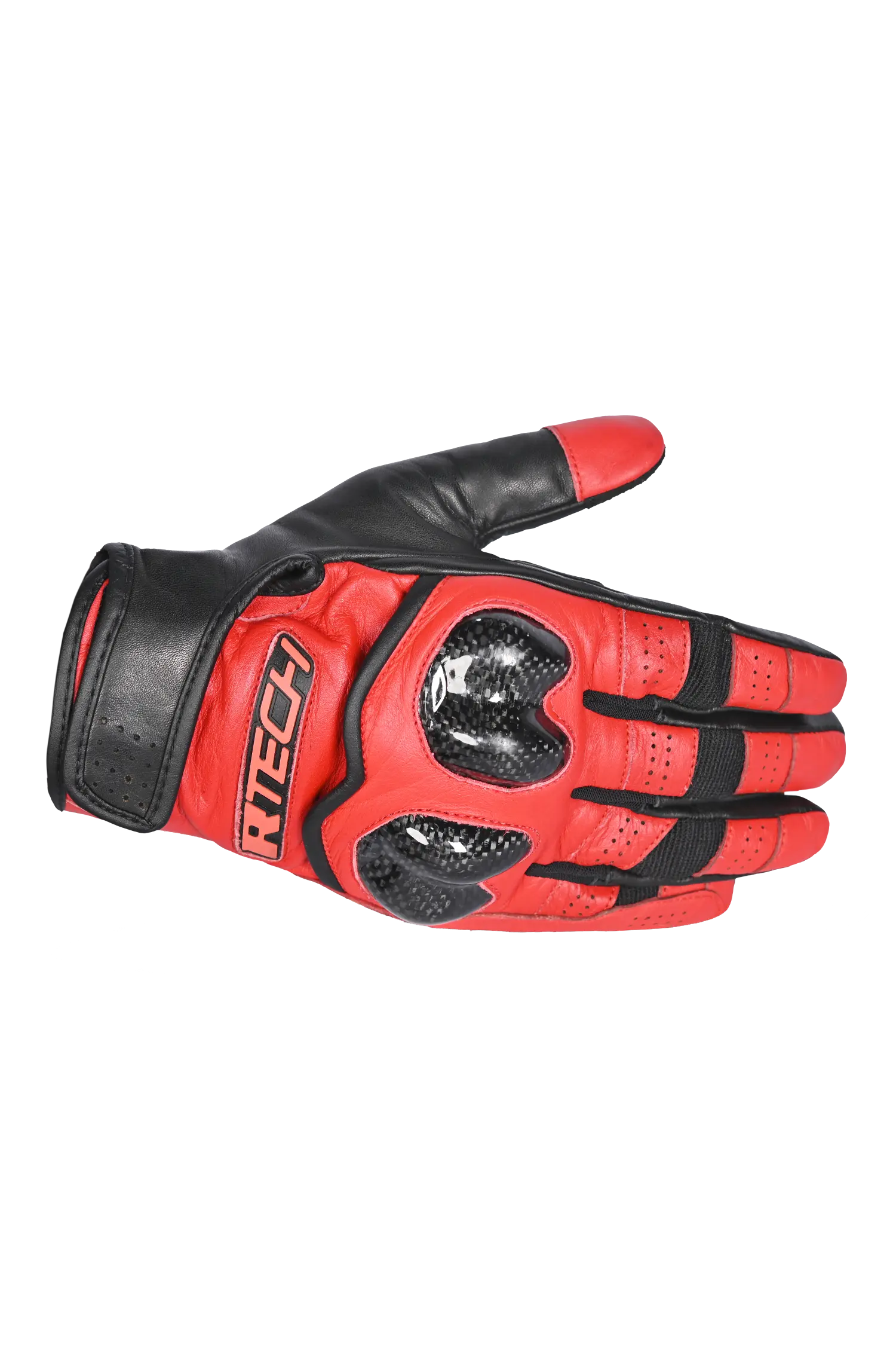 R-Tech Falcon Guanti Per Moto Nero Rosso 