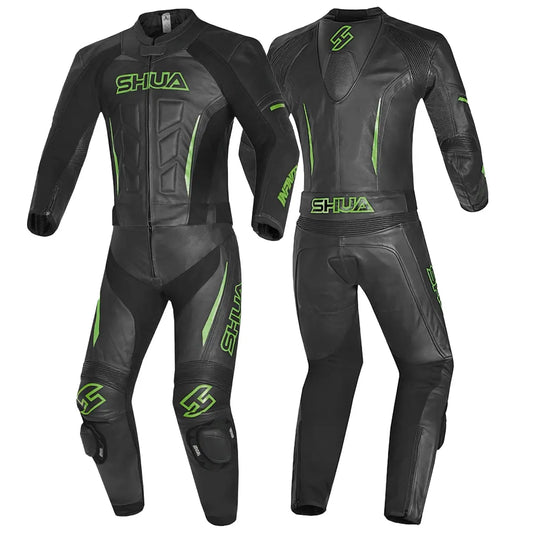 Shua Infinity Tuta Moto 2 pezzi Nero/Verde 