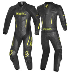 Shua Infinity Nero Giallo/Flu 1PC Tute da Moto Pelle Uomo 