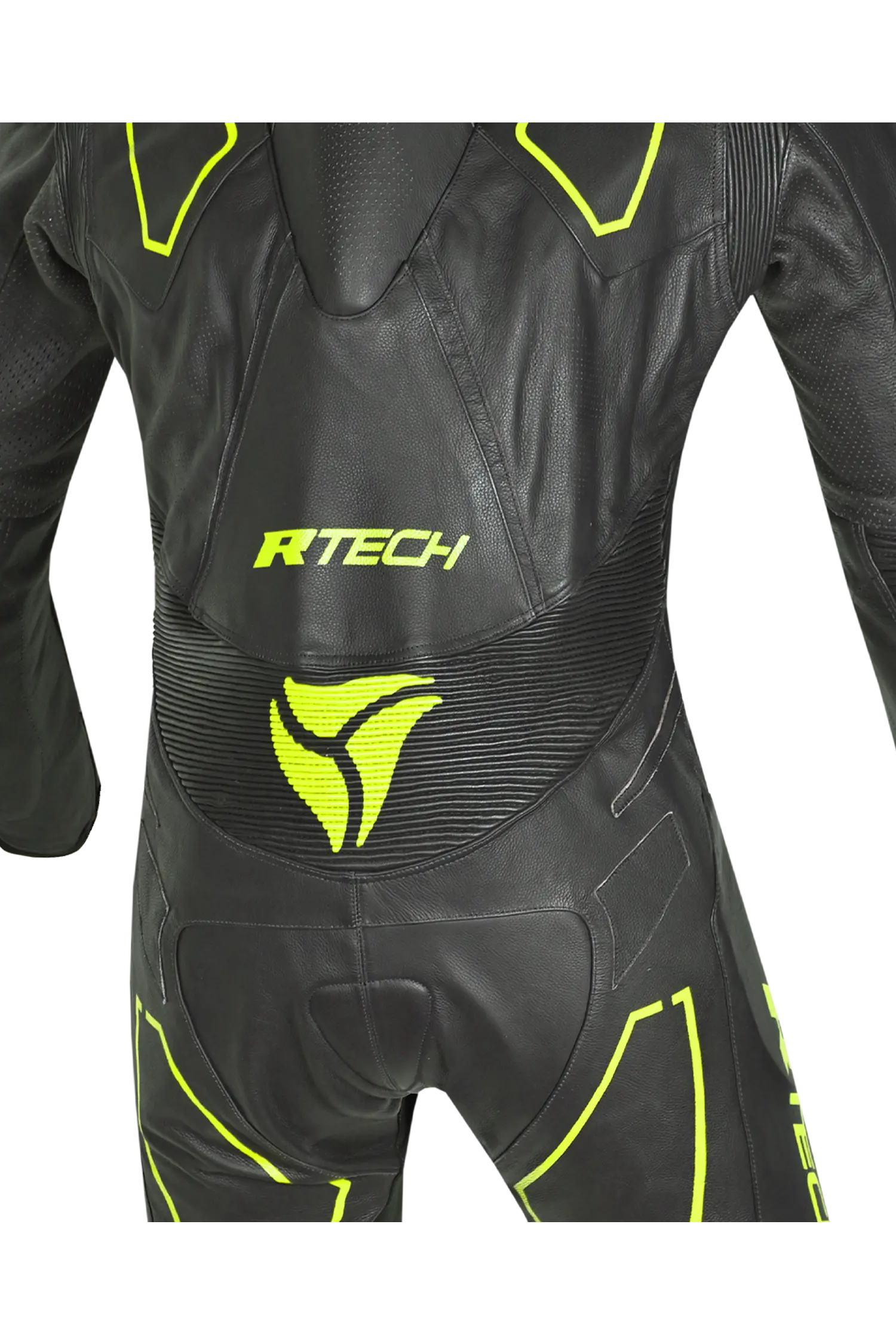 R-Tech rising star Kangaroo Mix Tuta Moto Pelle Racing Intera Nero/Giallo 