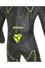 R-Tech rising star Kangaroo Mix Tuta Moto Pelle Racing Intera Nero/Giallo 