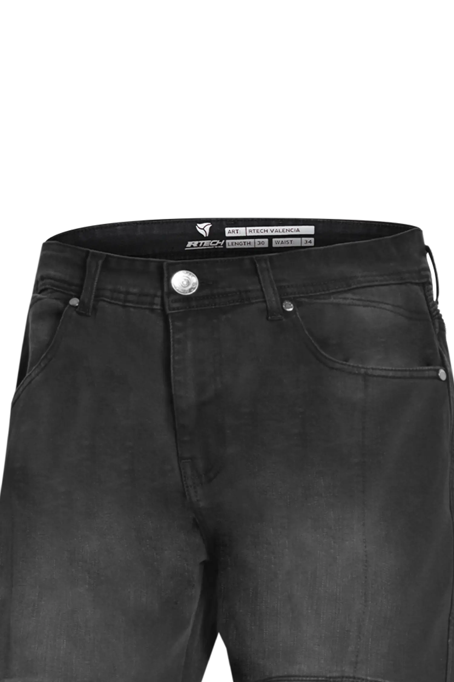 R-tech Valencia Omologato CE livello AA Jeanss UOMO Nero 34L 