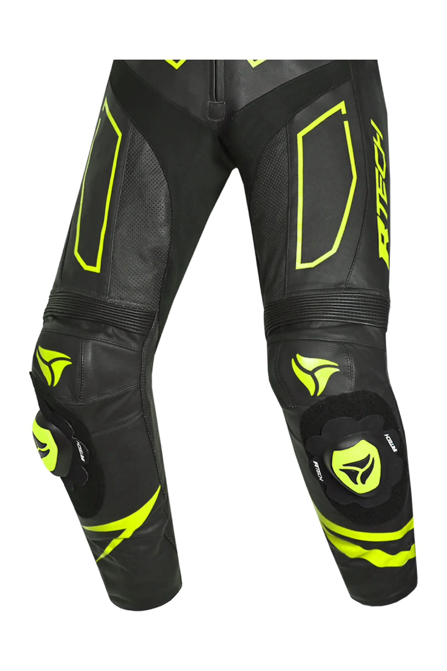 R-Tech rising star Kangaroo Mix Tuta Moto Pelle Racing Intera Nero/Giallo 