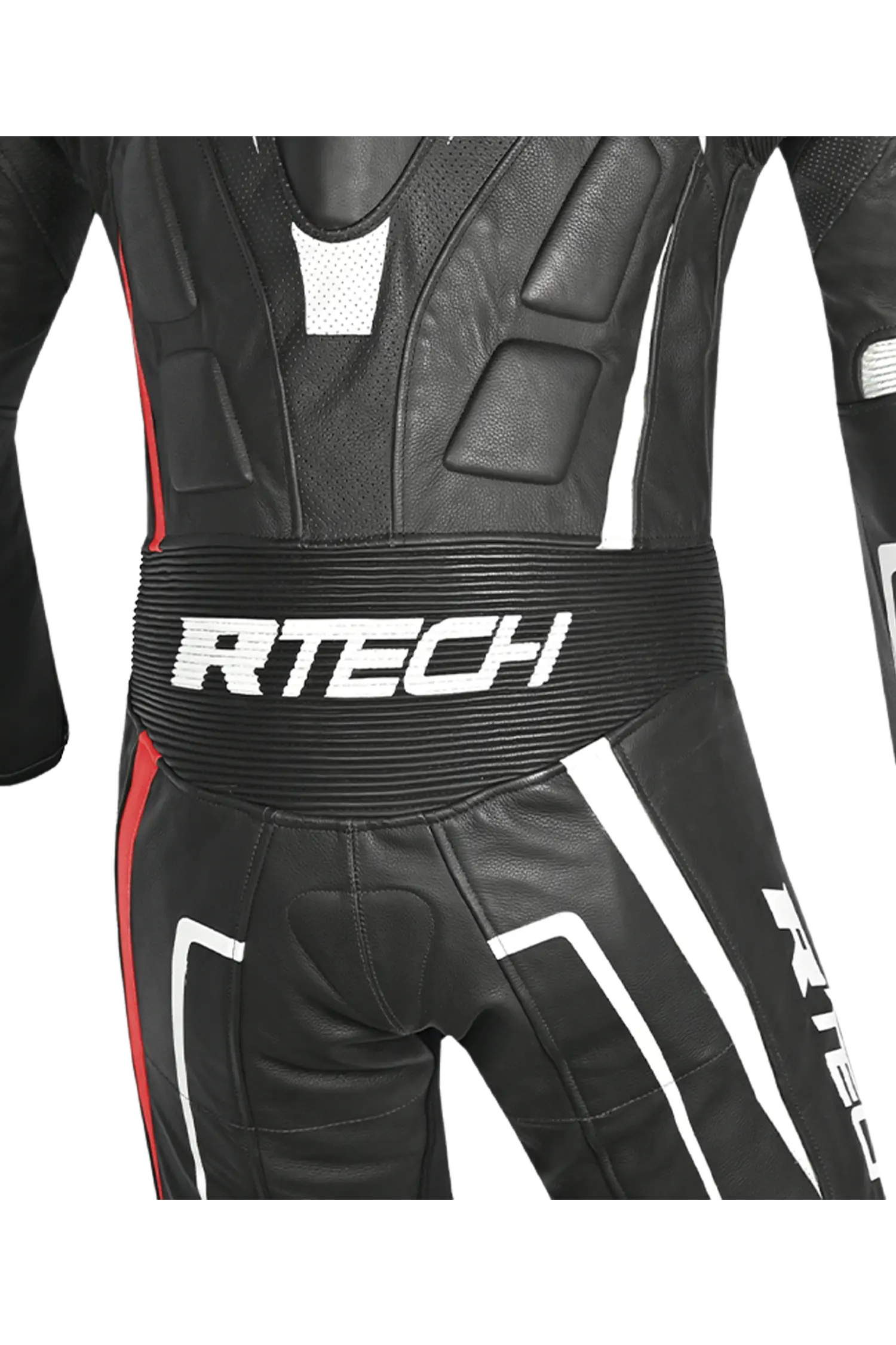 R-Tech Defender GP Tuta Moto In Pelle Racing Intera  Nero/Blanco/Rosso 