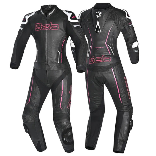 Shua Infinity Tuta Moto donna 2 pezzi Nero/fushia 