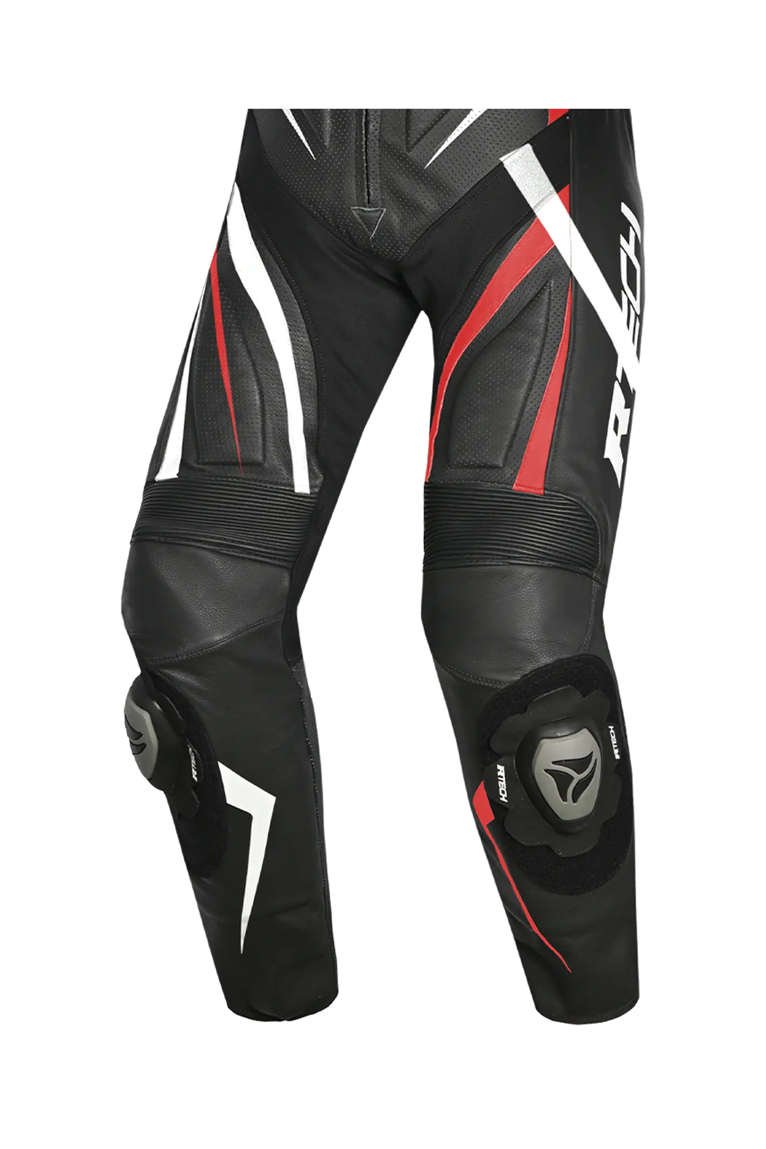 R-Tech Defender GP Tuta Moto In Pelle Racing Intera  Nero/Blanco/Rosso 