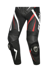 R-Tech Defender GP Tuta Moto In Pelle Racing Intera  Nero/Blanco/Rosso 