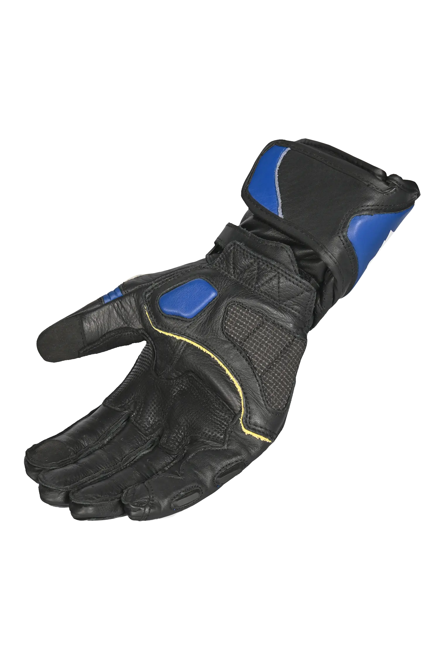 Bela Rocket Long  Guanto da Motociclista Nero/Blue/Bianco 