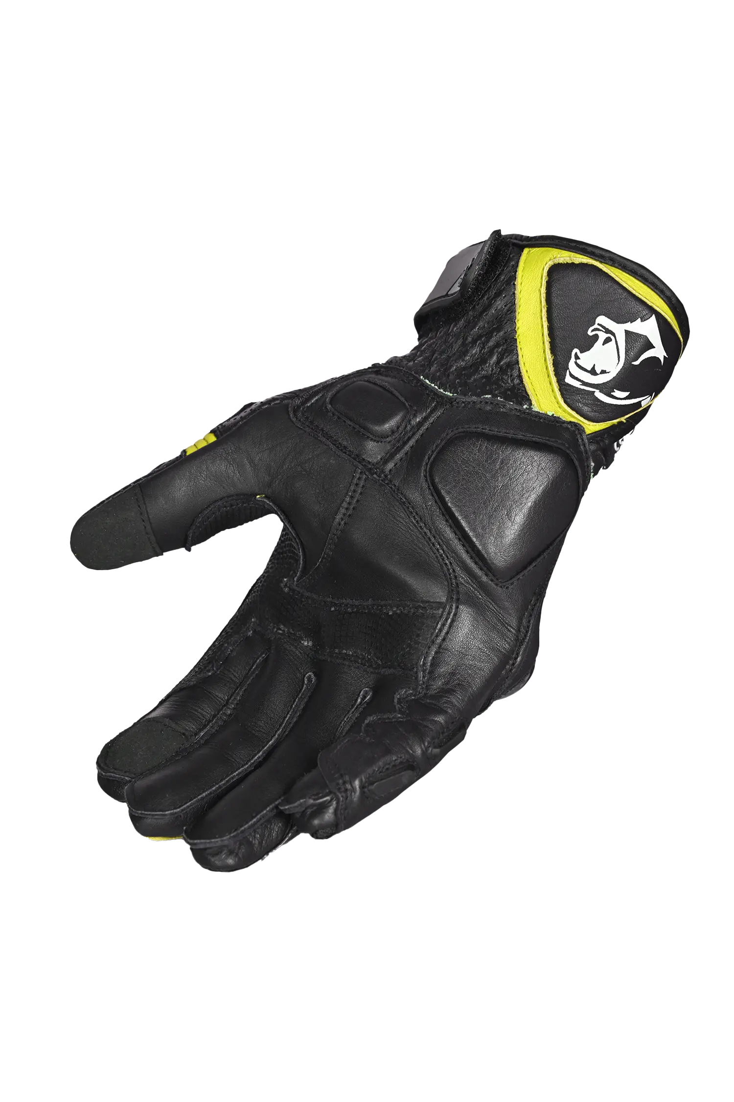 Bela Rocket Short Bianco Flu/Nero Guanto moto da corsa 