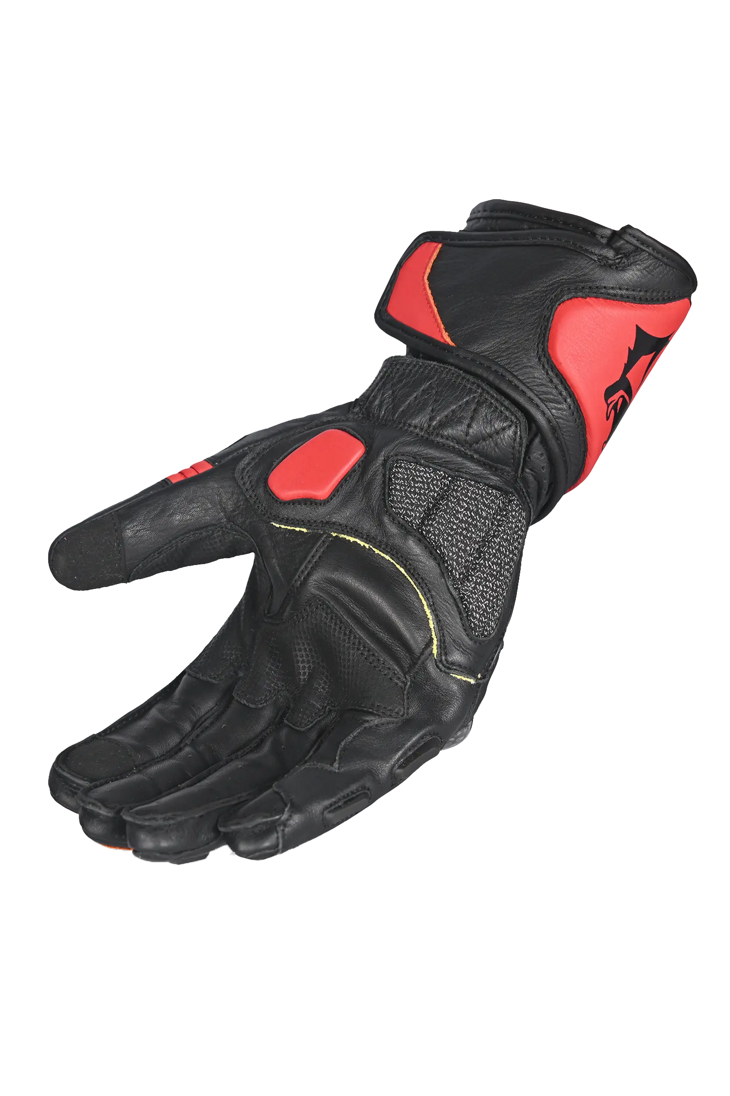 Bela Rocket Long Rosso/Nero Guanto moto da corsa 