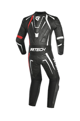 R-Tech Defender GP Tuta Moto In Pelle Racing Intera  Nero/Blanco/Rosso 