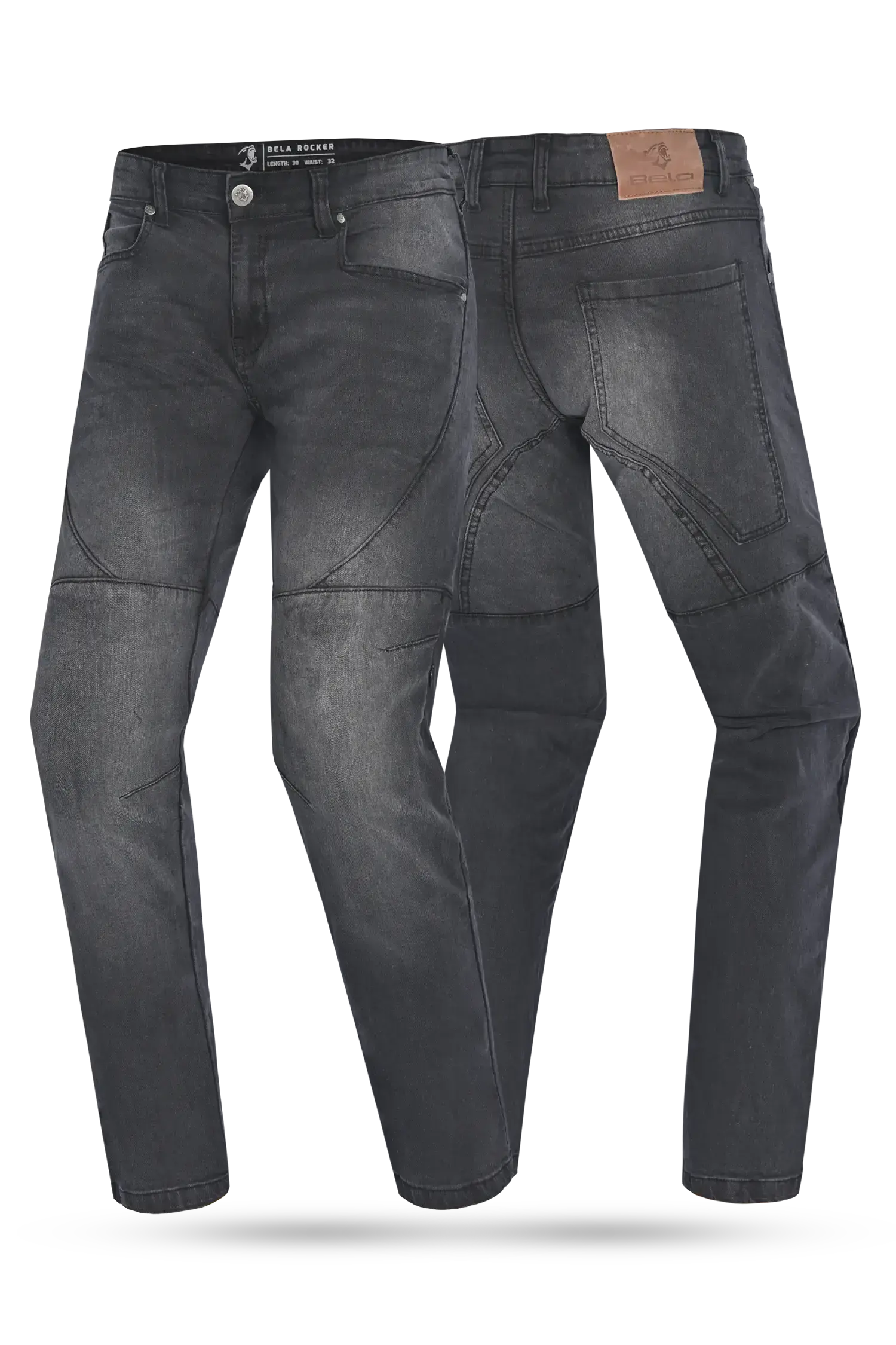 BELA Pantalon Rocker 30L Inseam Denim Jeans CE Nero 