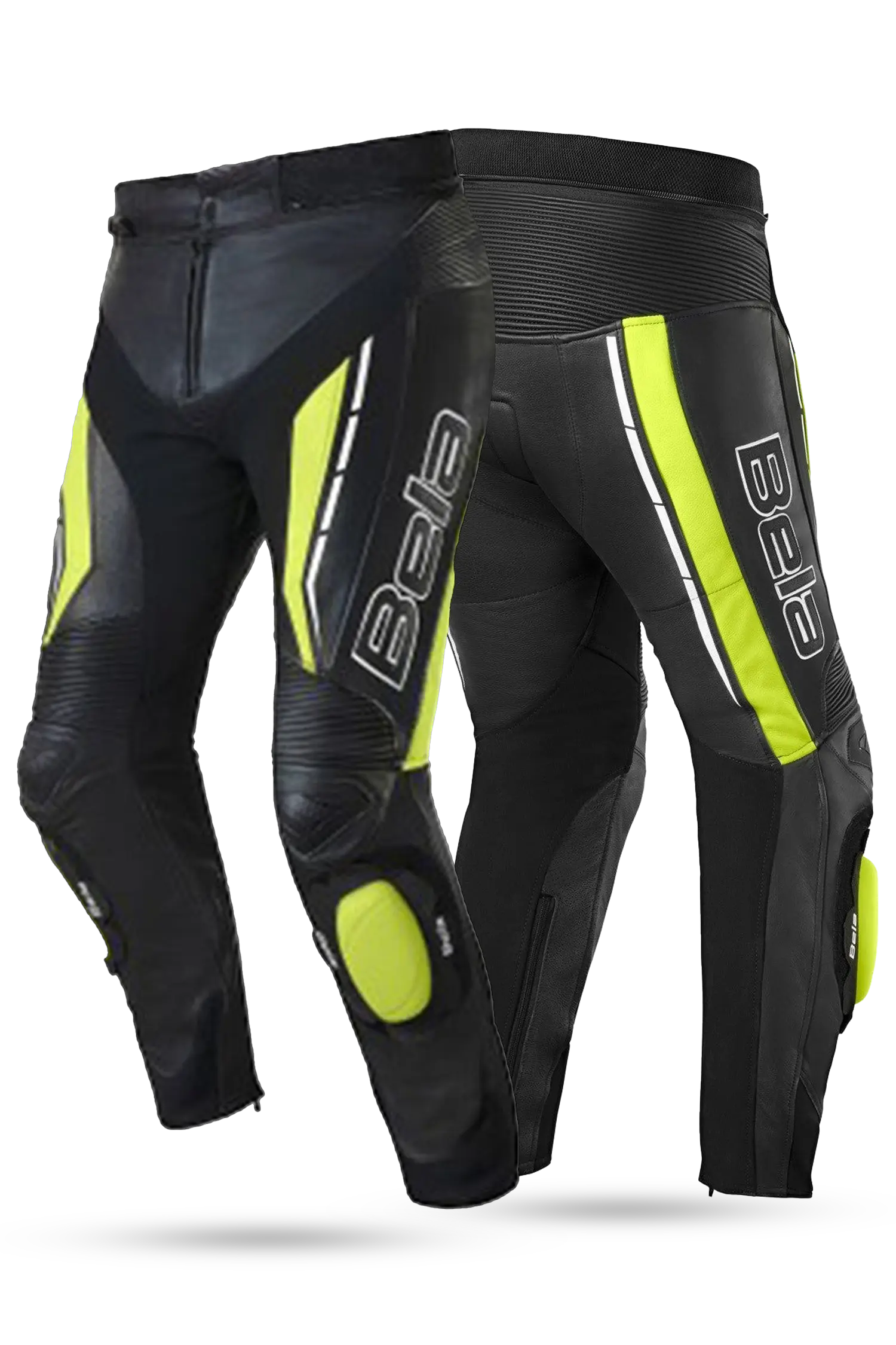 Bela Rocket Nero Giallo UOMO Pantalone (Pelle Di Canguro Mix) 