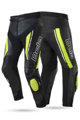Bela Rocket Nero Giallo UOMO Pantalone (Pelle Di Canguro Mix) 