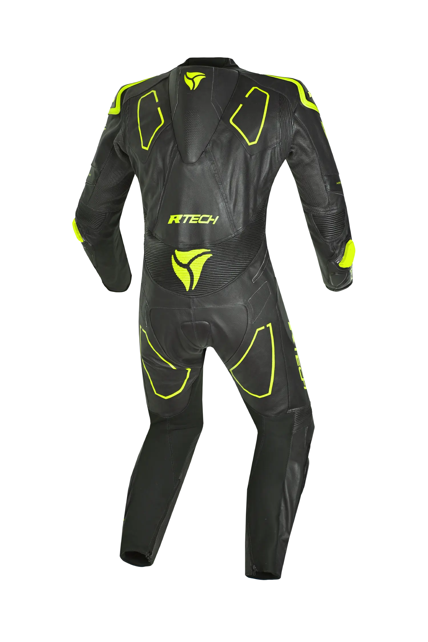 R-Tech rising star Kangaroo Mix Tuta Moto Pelle Racing Intera Nero/Giallo 