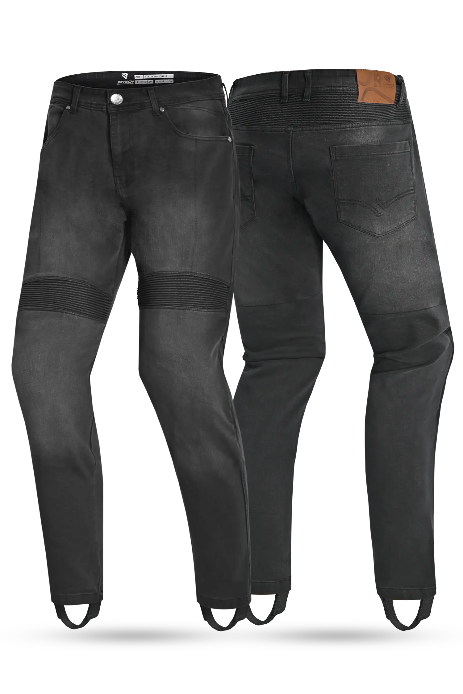 R-tech Valencia Omologato CE livello AA Jeanss UOMO Nero 34L 