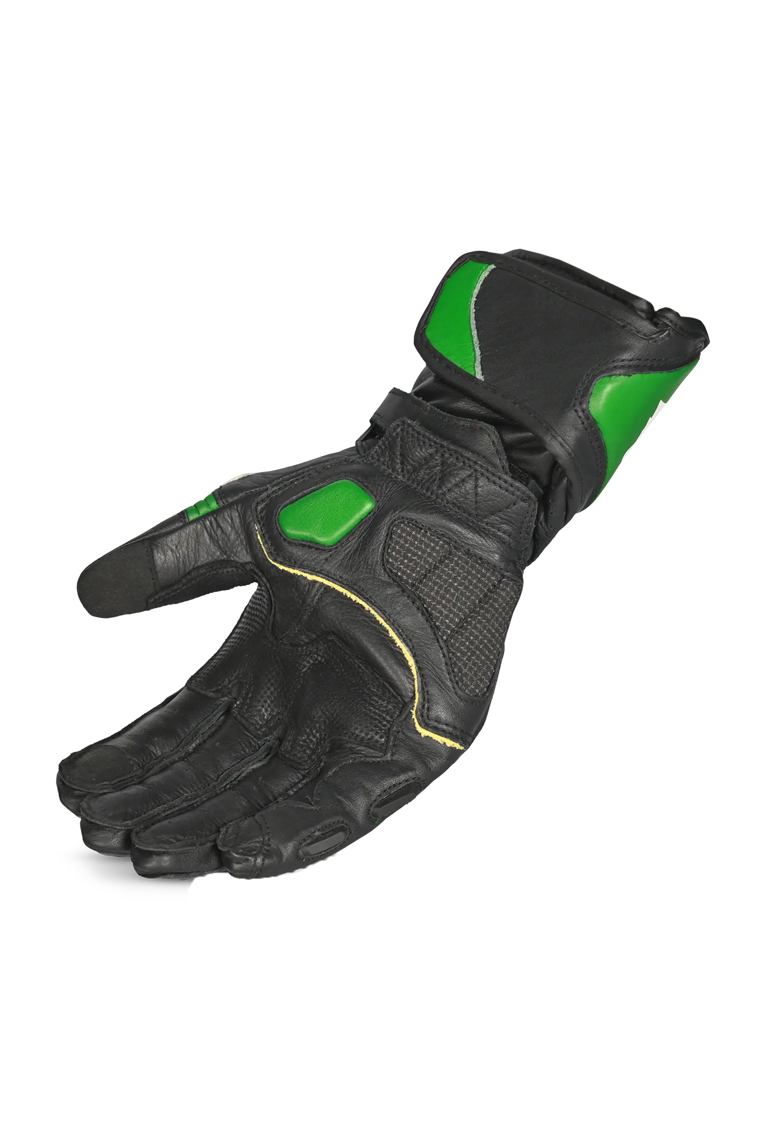 Bela Rocket Long Nero/verde Guanto da Motociclista 