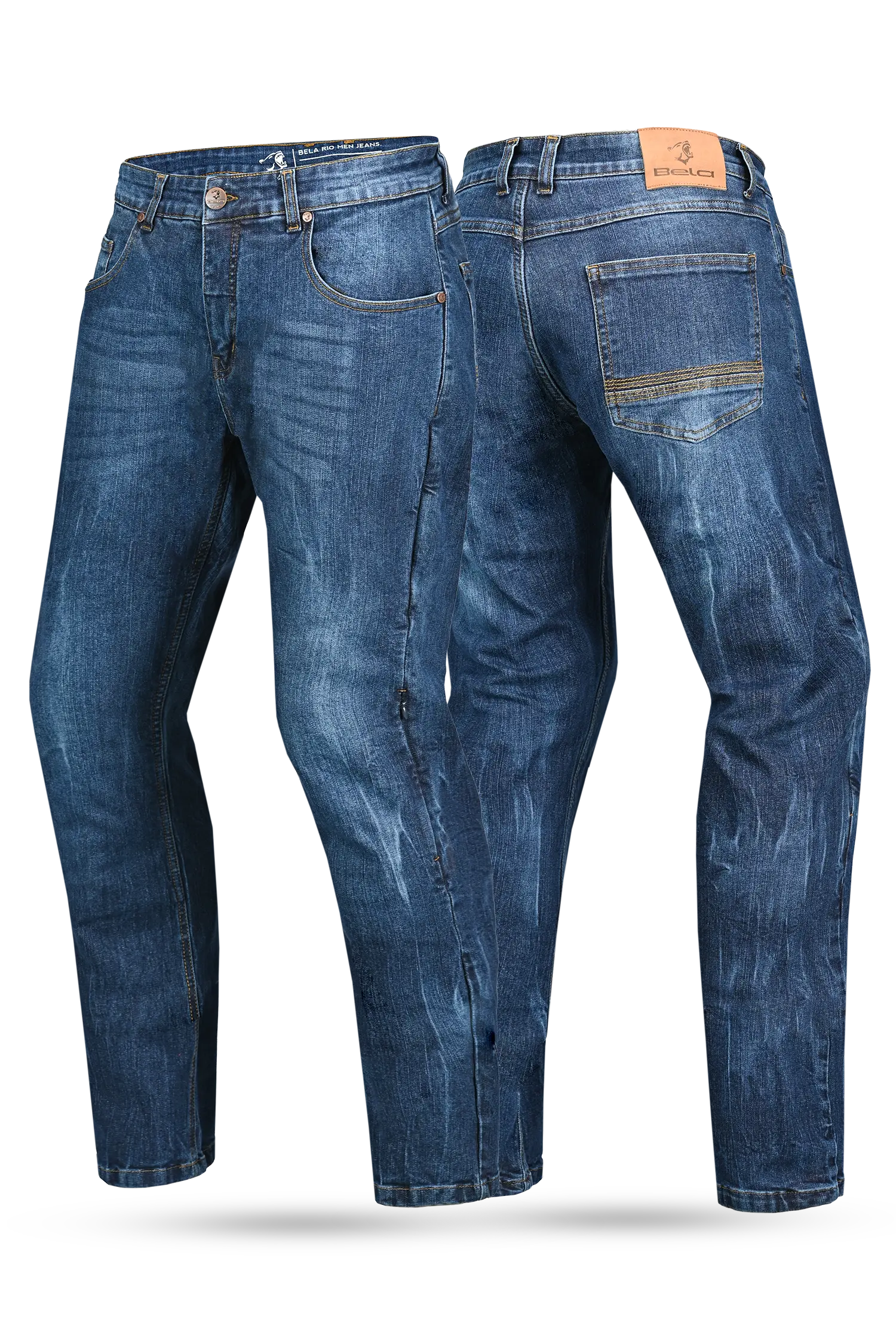 BELA - Pantalon Rio 34L Tie & DY Azzurro 