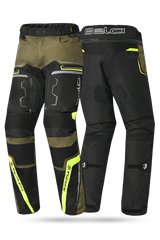 Bela Watson Pantaloni da moto touring Nero/Marrone/Giallo Fluor 
