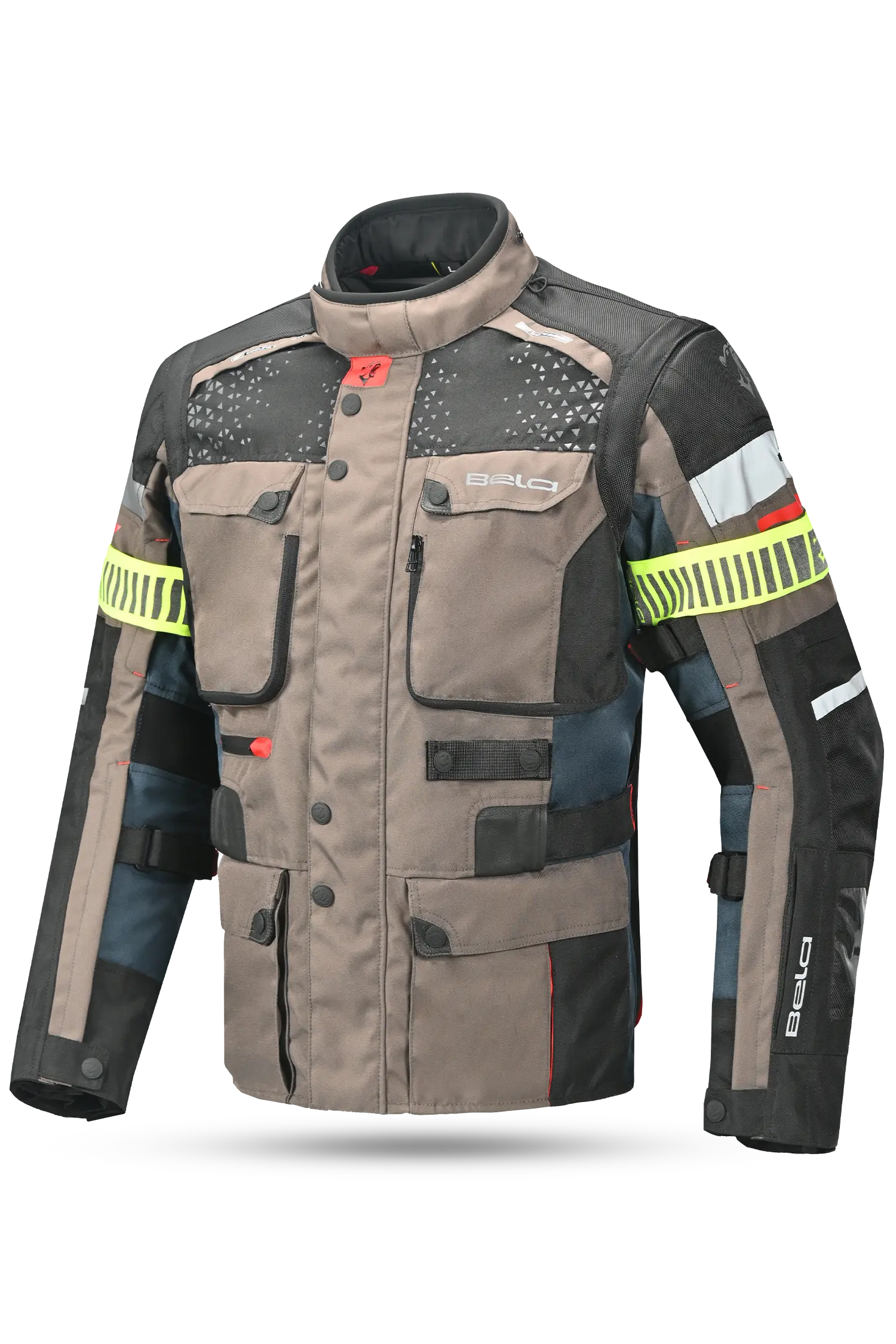 Bela Cross Road Extreme WP Giacca Tre strati moto per uomo Navy Blue / Marron ( Maniche removibili ) 