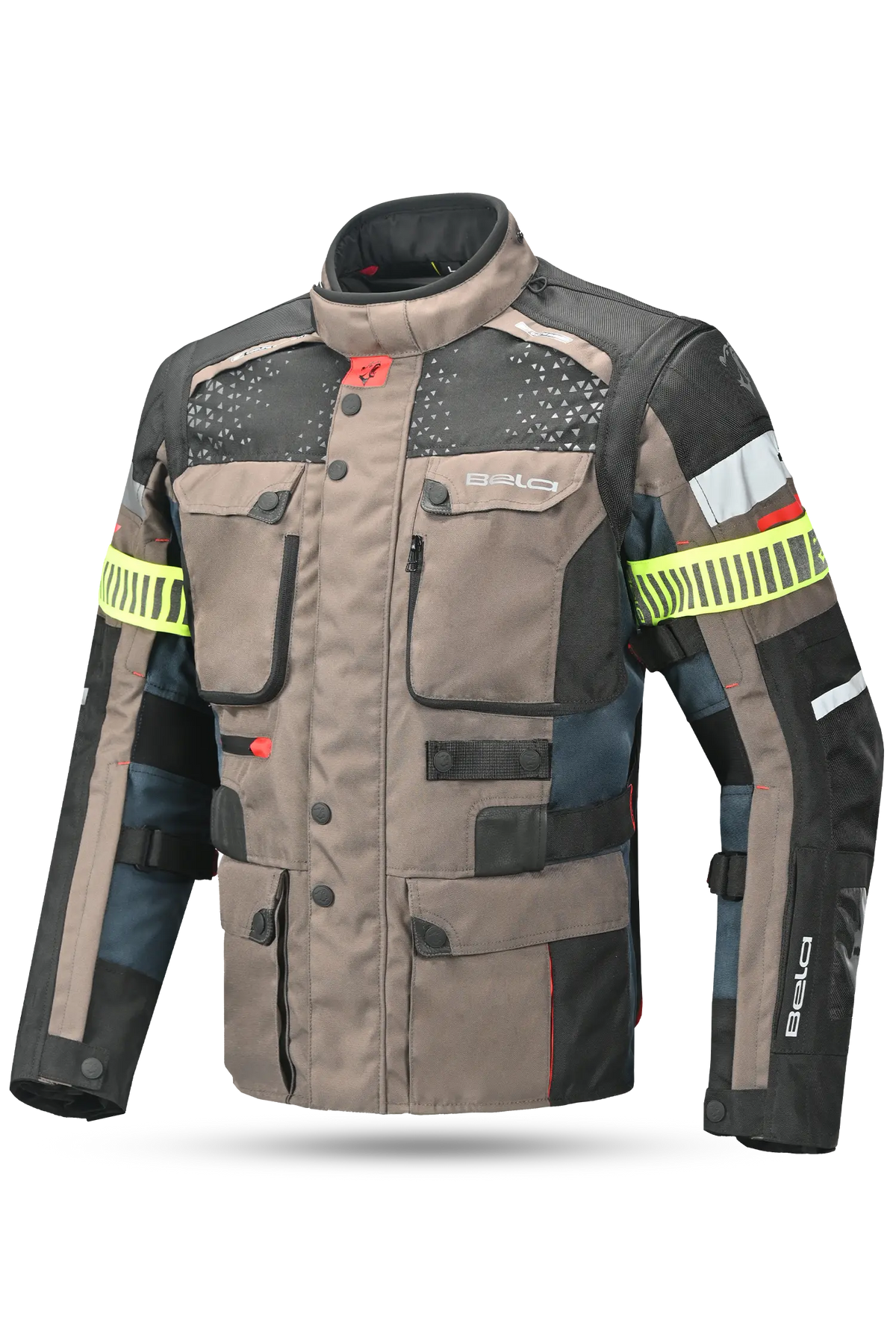 Bela Cross Road Extreme WP Giacca Tre strati moto per uomo Navy Blue / Marron ( Maniche removibili ) 