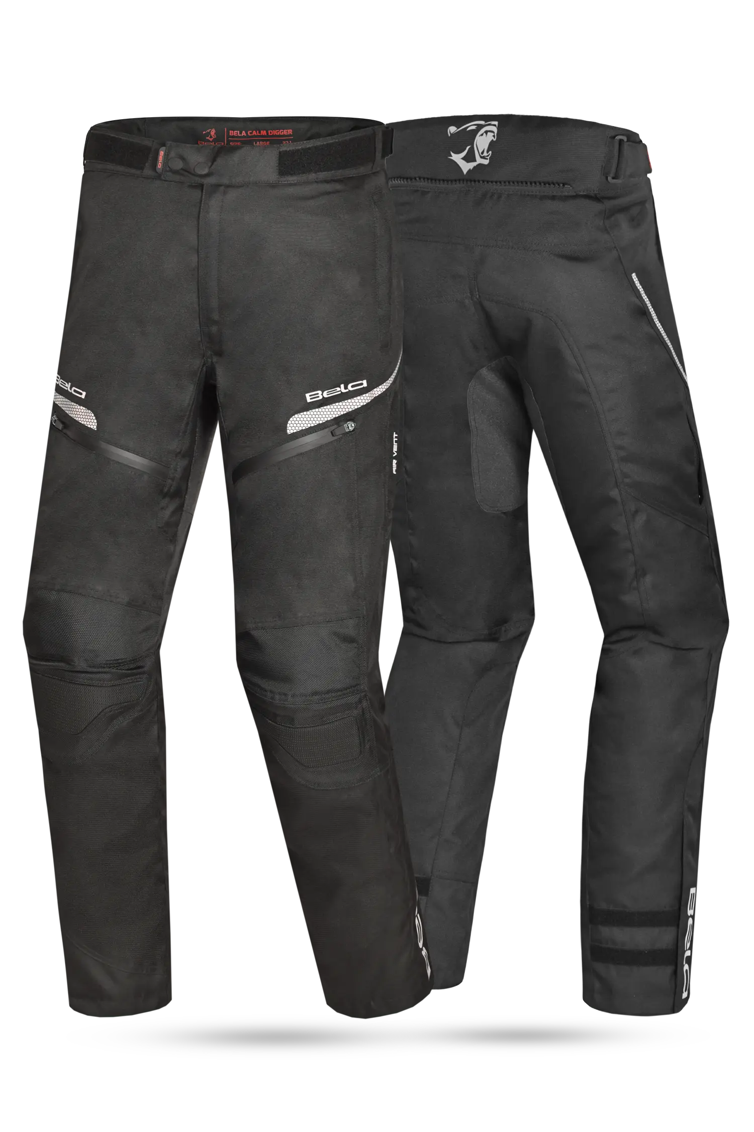 BELA - Pantalón Textil Calm Digger 34L Nero/Rojo 