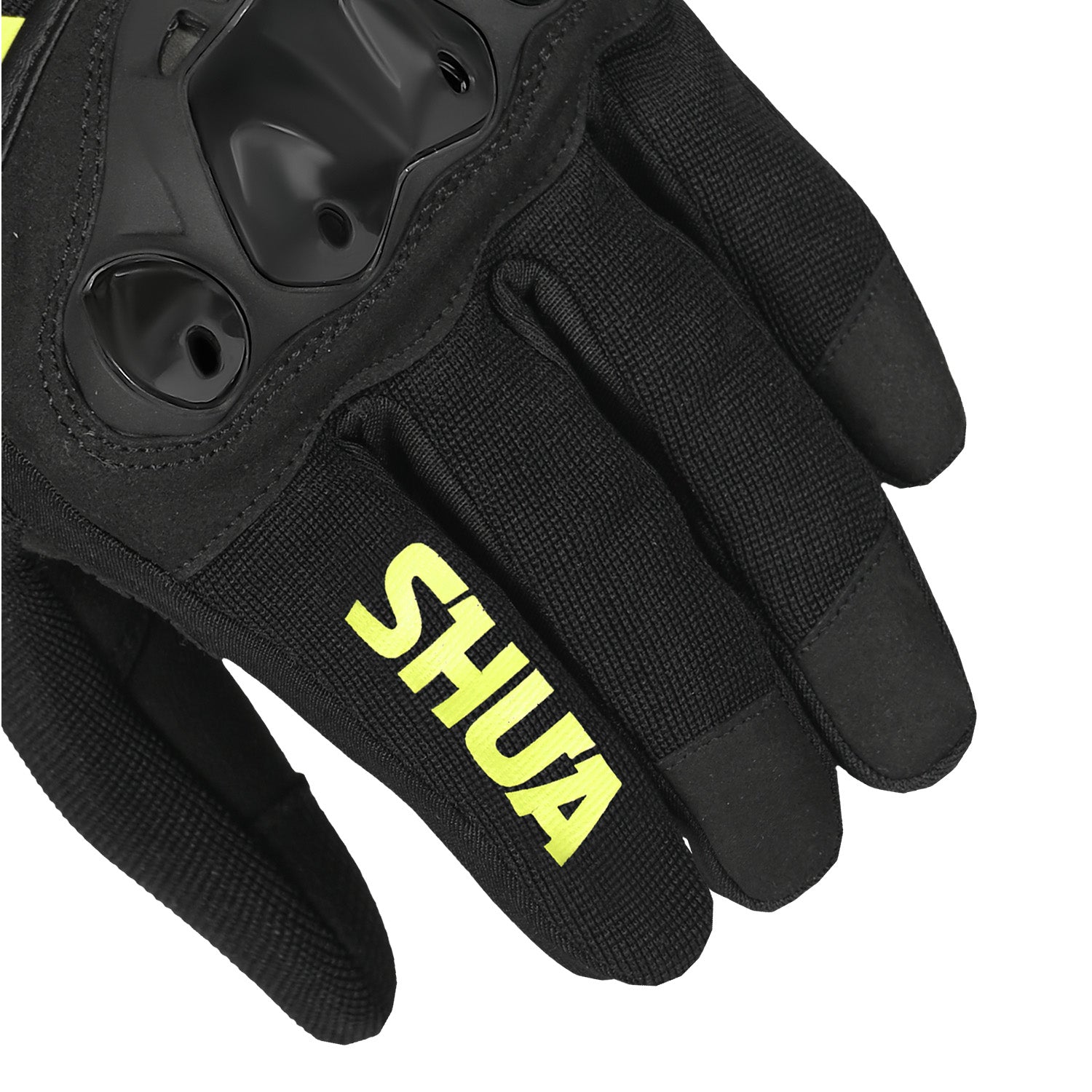 SHUA - SHOT GUANTI DA MOTO IN TESSUTO NERO GIALLO FLUO 