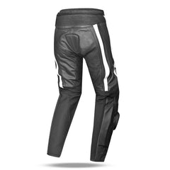 BELA X RACE PANTALONI DONNA IN PELLE NERO/ANTRACITE/BIANCO 