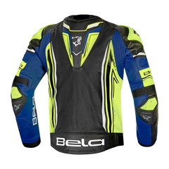 BELA BEAST GIACCA IN PELLE DA UOMO NERO BIANCO GIALLO BLU 