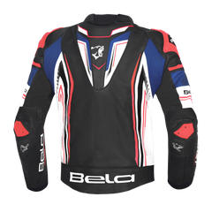 BELA BEAST GIACCA IN PELLE DA UOMO NERO BIANCO BLU ROSSO 