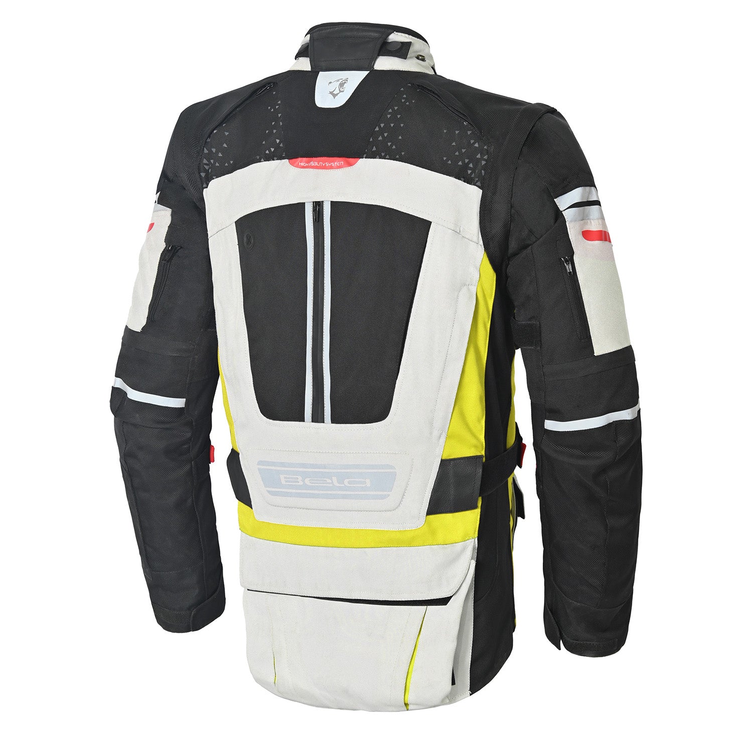 BELA CROSSROAD EXTREME WP GIACCA MOTO TESSUTO UOMO GRIGIO GHIACCIO GIALLO FLUO 