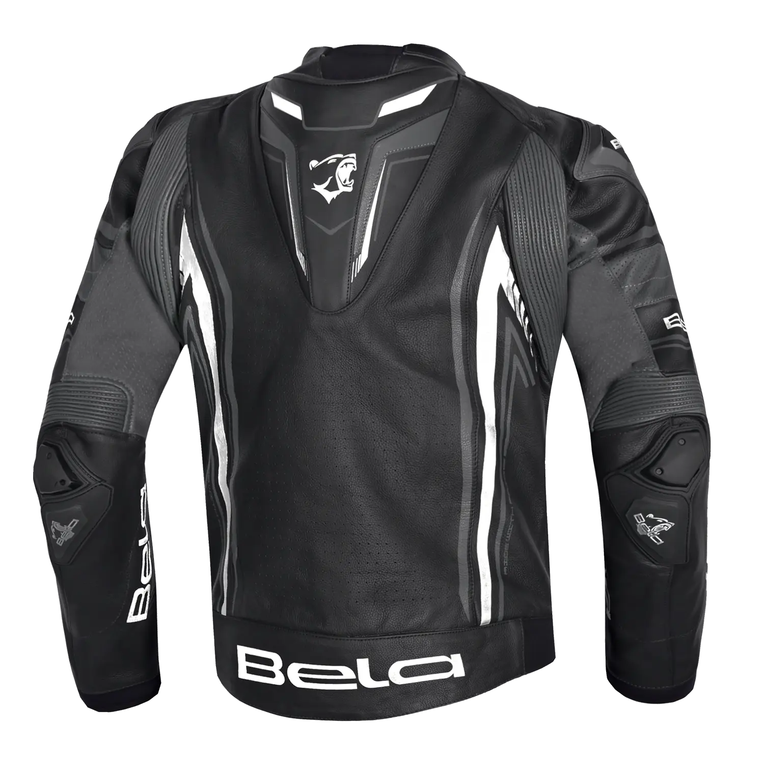 BELA BEAST GIACCA IN PELLE DA UOMO NERO ANTHIRA BIANCO 