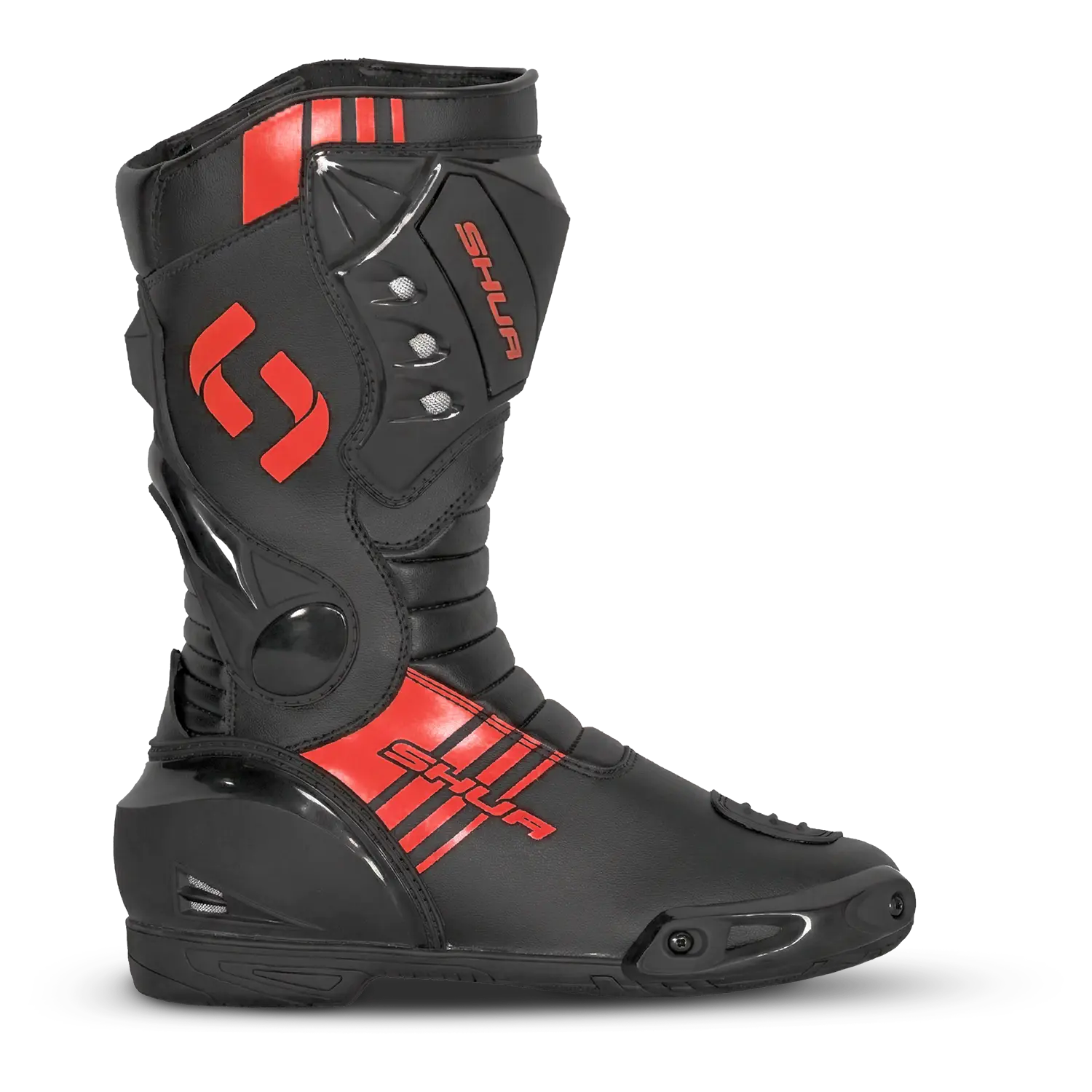 Shua Super Tech Stivali da moto da corsa /Pista Nero/Rosso 