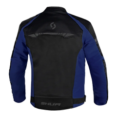SHUA IMMORTAL GIACCA DA MOTO DA UOMO IN TESSUTO NERO BLU 