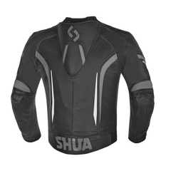 SHUA INFINITY CHAQUETA DE MOTO PIEL NEGRO ANTHRA