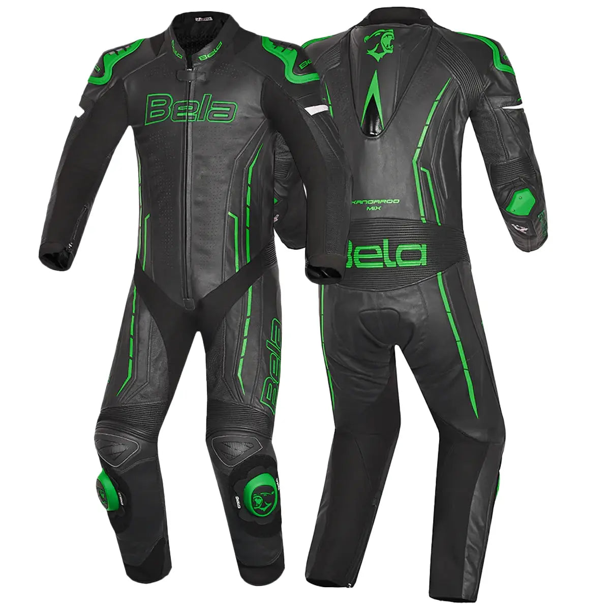Bela Rocket Nero Verde 1PC Tute in Pelle Di Canguro Mix Uomo 