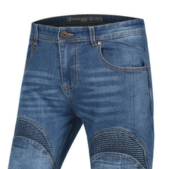 BELA BOSTON 32L JEANS DI MOTO UOMO BLU SPRAY 
