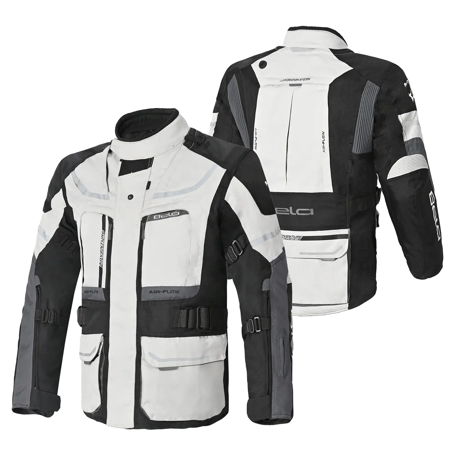 BELA - TRANSFORMER 3IN1 HOMBRE MOTO TEXTILE CHAQUETA ICE GRIS NEGRO