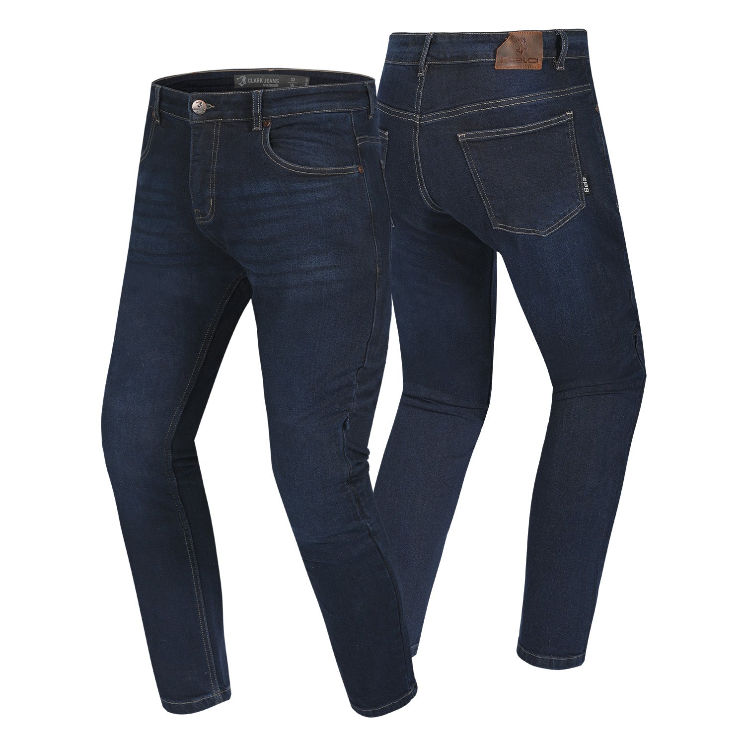 BELA CLARK PANTALONI UOMO SLIM FIT JEANS SCURO 32L BLU SPRAY 