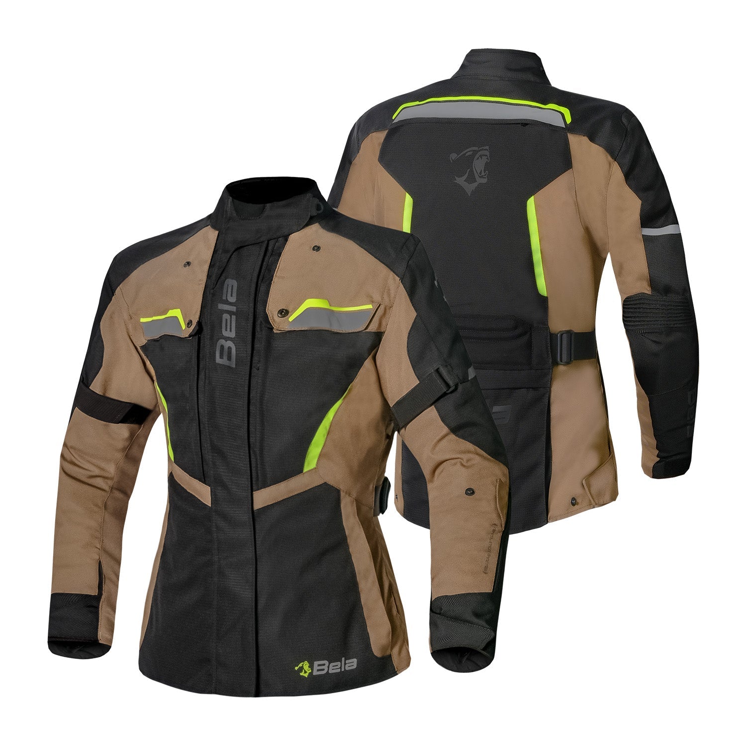 BELA HURRICANE 3 IN 1 MUJER MOTO CHAQUETA NEGRO ARENA F,AMARILLO 