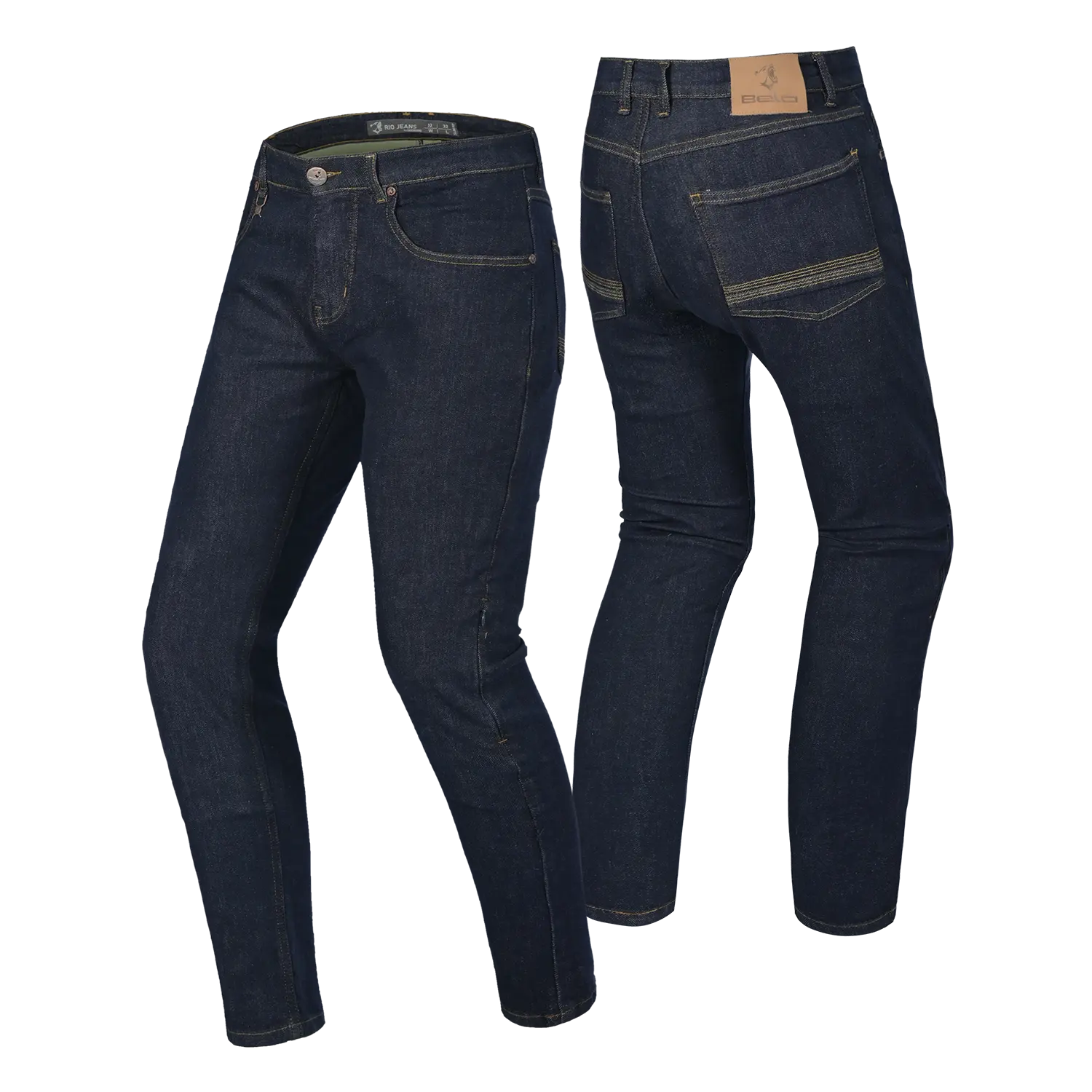 BELA RIO PANTALONI DA UOMO JEANS DENIM 32L BLU SCURO 