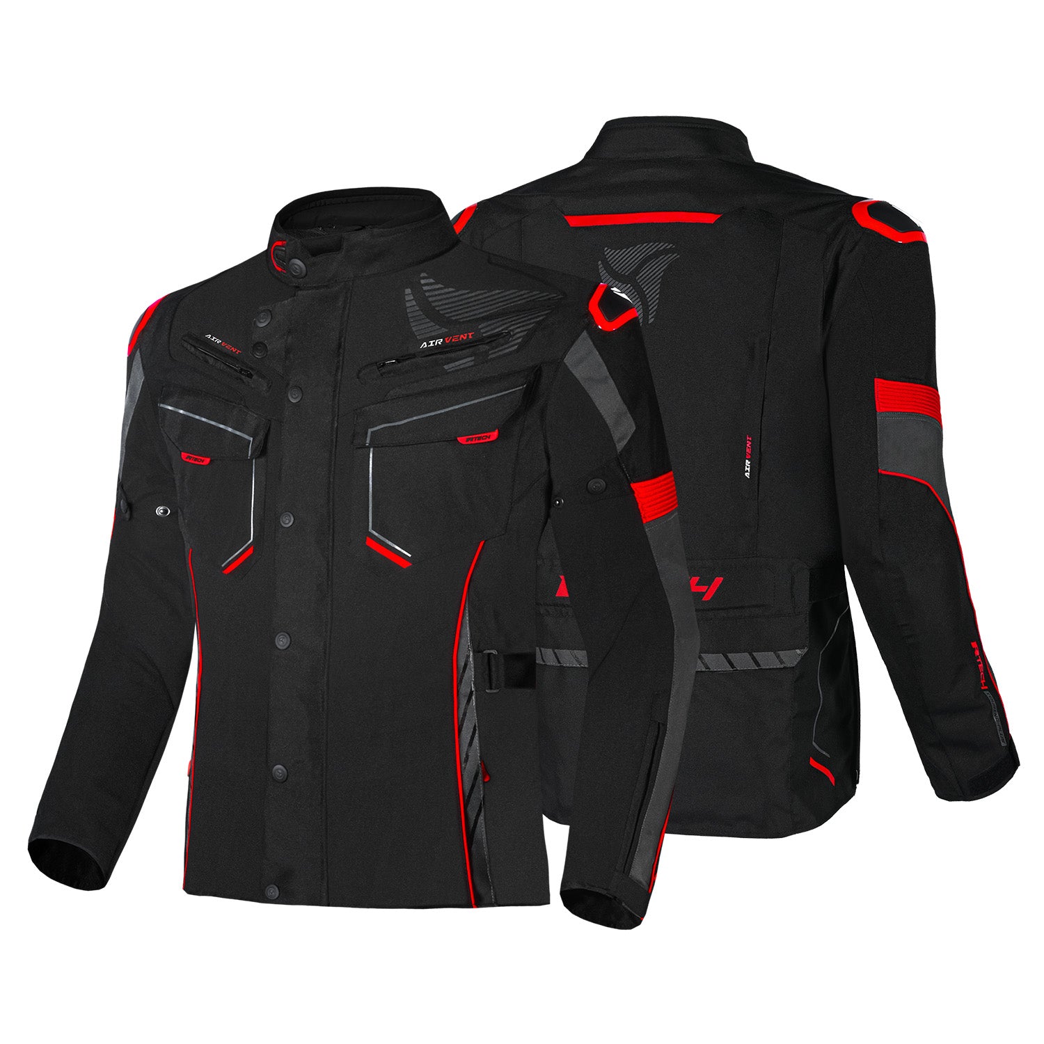 R-TECH KNIGHT RIDER LONG GIACCA TRE STRATI  NERO/ROSSO 