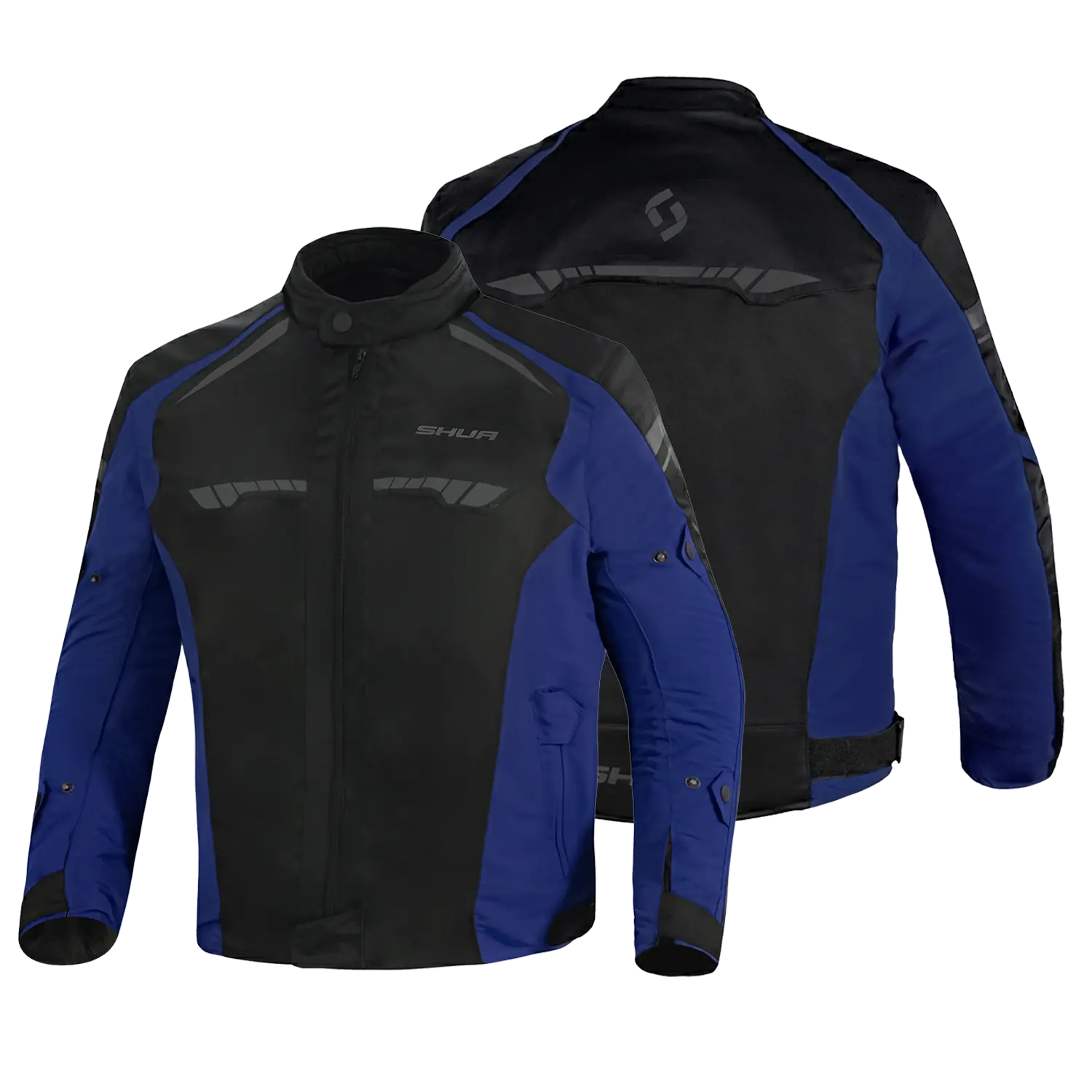 SHUA IMMORTAL GIACCA DA MOTO DA UOMO IN TESSUTO NERO BLU 