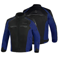 SHUA IMMORTAL GIACCA DA MOTO DA UOMO IN TESSUTO NERO BLU 